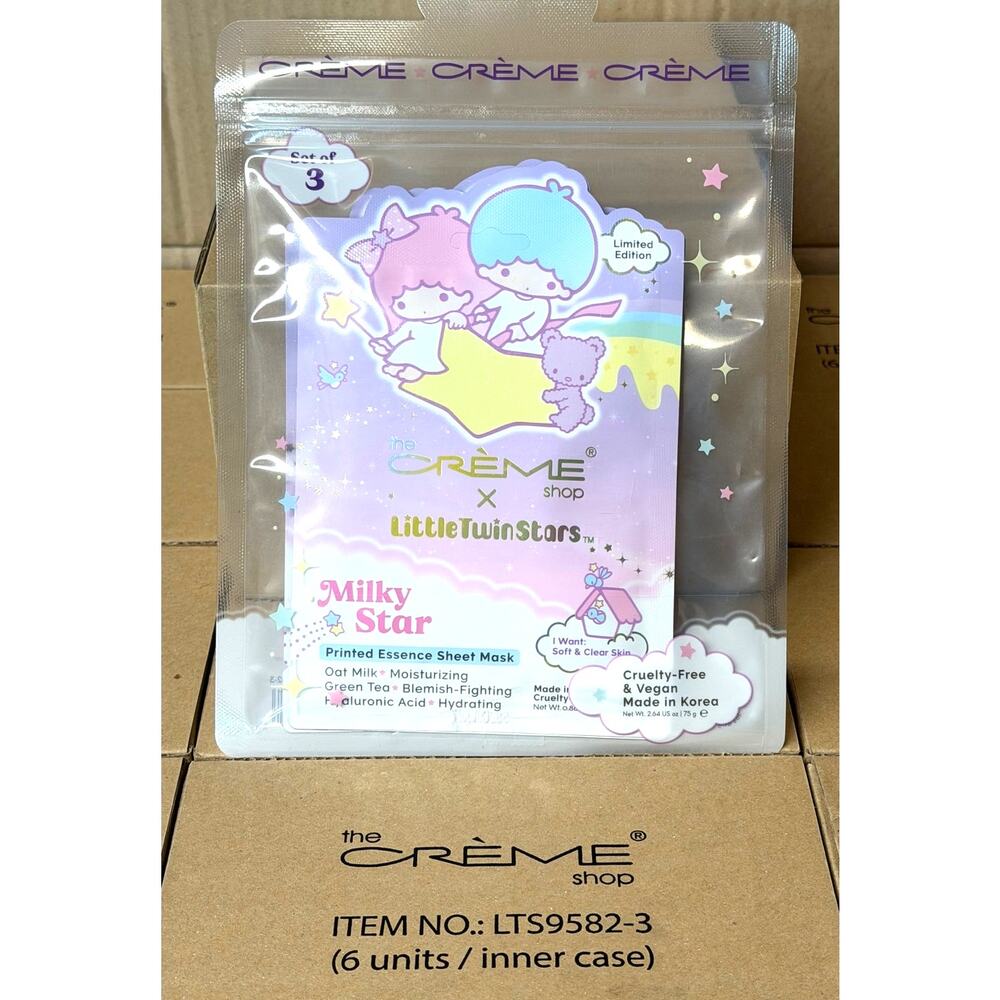 The Crème Shop x Little Twin Stars Face Masks 5-Pack – 15 Masks – NEW
